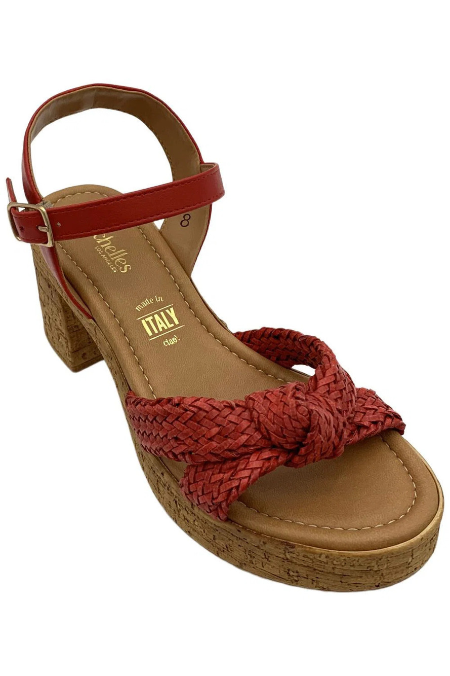 Seychelles Women's Musical Braided Heeled Sandals Red - Medium